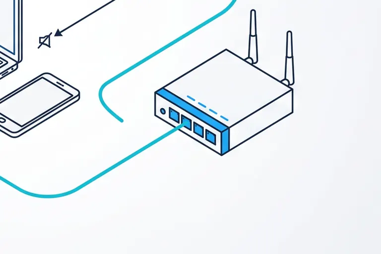 Ethernet cable plugged into a router